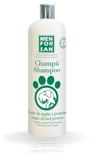 MENFORSAN Hundeshampoo mit Seidenproteinen und Arganöl 1L, revitalisiert das Fell des Haustieres