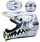 Amacigana® Fullface Motocross Helm Set mit Brille Handschuhe Maske, Motorrad Crosshelm Pocket Bike Helm Kinder Erwachsener Motorradhelm Downhill Sicherheit Schutz (Weiß,S)