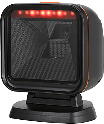 OBZ 1D 2D Desktop Barcode Scanner, QR Code Scanner USB Wired Hands-Free Barcode-Scanner Kassen Scanner mit Großem Scanfenster für Läden, Lager, Bibliotheken