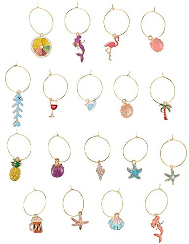 Segnabicchiere Silicone Charms Marker Drink Tag Identificatori Party Markerbeach Decors Ciondolo identificativo