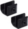 Heuskay Maniglie per Porta in Vetro - Manico Con Clip in Lega di Zinco, Senza Foratura, Morsetti per Porte da 3 a 5 mm, Cassetto Vetrina, C (Nero)