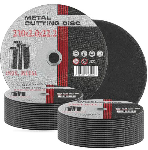 25x Disque à Tronçonner Métal 230mm x 22,2 x 2,0 mm Coupe Acier INOX Fer Disques Découper Tronçonnage Accessoires Meuleuse Angulaire d'Angle