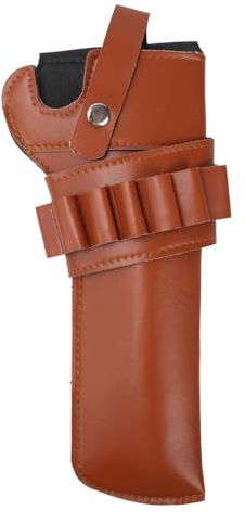 Revolverholster, Western Cowboy Pistolenholster, Verstellbares Leder Pistolenhalfter mit Patronentasche für Die Outdoor Jagd