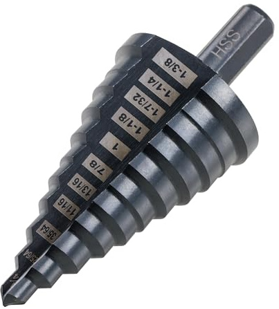 Jerax tools 7/8-1-3/8 HSS Step Drill Bit Unibit Hole Drilling 11 Sizes