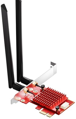 BZIZU WiFi 6E PCIe Card | Intel AX210 Chip | 5400Mbps Tri-Band 2.4GHz/5GHz/6GHz | Bluetooth 5.3 | Low Latency Wireless Adapter for Gaming & Streaming | Windows 10/11 Compatible