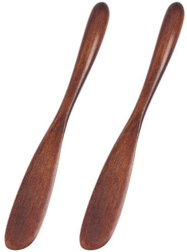 Lpitoy Coltello per Burro in Legno, 2 Coltelli per Spalmare Formaggio con Condimento per Sandwich di Gelatina, Spatole per Coltello Burro in Legno per Barattoli Frullatori Agitazione