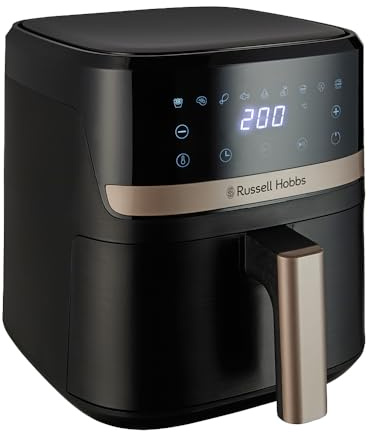 Russell Hobbs Air Fryer, Digital, 4.3L Capacity, 9 in 1, Air Fry, Bake, Roast, Grill, Keep Warm, 40-200℃ Temp Range, Oil Free Cooking, Dishwasher Safe Attachments, 1300W