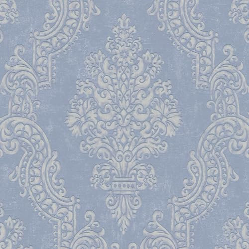 Barocktapet Profhome 397652-GU fibertapet strukturerad med ornament skimrande lila pastellfärger pärlvit 5,33 m2
