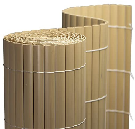 jarolift Canisse en PVC Standard Brise Vue pour Jardin Balcon Terrasse, Habillage De Balcon Clôture Renforcé Résistante à la Corrosion et aux Intempéries, 120 x 500 cm (H x B), Bambou