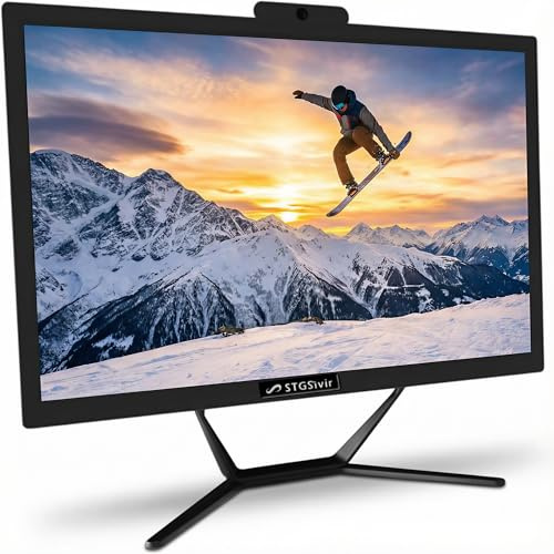 STGSivir PC All in One, Display FHD da 24, Core i5 fino a 3.6GHz, 16GB RAM, 512GB SSD, WiFi, Bluetooth 5.0, Windows11 Pro, Nero