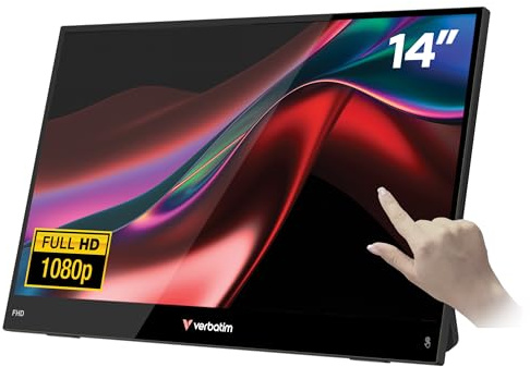 Verbatim Monitor Portátil Táctil Touch Light 14'- Full HD- Multimedia- Negro