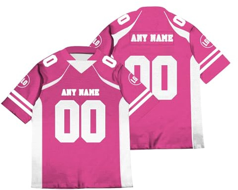 WEOPLKIN Camiseta de Fútbol Americano Personalizada, Nombre Logo Número Personalizados Camiseta de Rugby para Hombres Mujeres