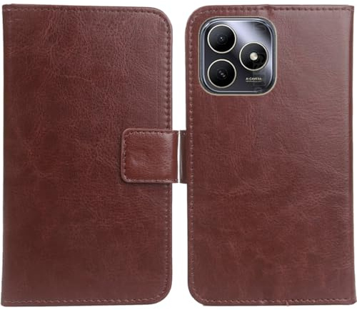 Anybird brun premium PU läder väska skydd skal mobiltelefon skal plånbok fodral läderfodral för Wiko Hi Enjoy 80S 6,56 tum