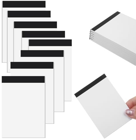 TIESOME Blocco note formato A7, 30 fogli Pro Block Blanko, 10 x 7 cm, per ufficio, scuola e casa, bianco