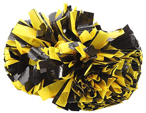 DAUERHAFT Cheerleading Pompoms Gelb und Schwarz Langlebig Leicht zu reinigen, Sportzubehör