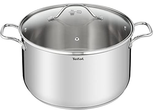 Tefal Intuition XL Grande pentola in acciaio inox 30 cm/10 L, induzione, 5 anni, acciaio inossidabile 18/10 di prima qualità, XL, manici robusti, coperchio in vetro B8646904