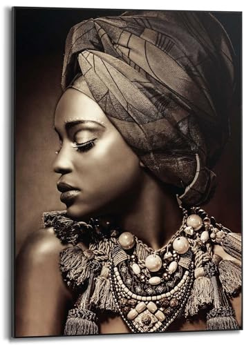 REINDERS Gerahmtes Bild, Afrikanische Frau, Wohnzimmer, Bilder, Wanddeko, Room Decor, MDF, Braun, 70 x 50
