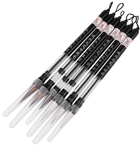 Penna con pennello ad acqua, 6 pezzi penna per calligrafia giapponese cinese pennello acqua con pistone pennello da disegno Sumi giapponese penna pittura pratica per calligrafia per