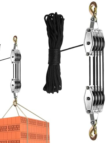 Kraftigt remskiva hissrep, mekaniskt lyftsystem för garage och verkstad, perfekt för kajaker och cyklar, enkel höjningsupplevelse