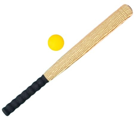 KTUXZCI Bastone da hockey per bambini, colore venatura del legno, bastoni da baseball resistenti per l'allenamento e il divertimento dei bambini, che