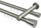 Interdeco Gardinenstangen mit Innenlauf Edelstahl Optik 20 mm Ø zweiläufig Platon Sitra, 100 cm