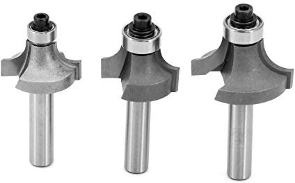 DingGreat 3Pcs 8mm Queue Arrondi Coin Rayon Routeur Bits Round Over and Beading Edging Router Bit Travail du Bois Fraise pour Menuiserie
