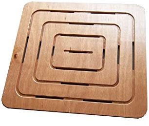 Castelmerlino Tarima para ducha en madera contrachapada marina Okumè 62x70 cm para platos de ducha 75x90 cm