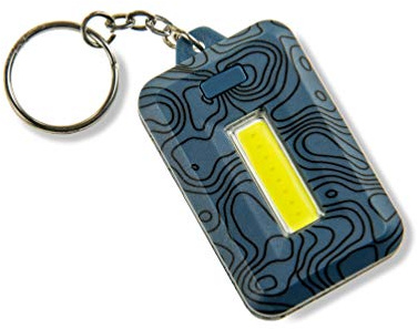 CARSON Unisex Cob Led Keychain Torch, With Stainless Steel Keyring, 3 Light Settings Keyring Torch, Blue, Keyring size UK