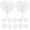 NUOBESTY 36pcs Blank Paper Folding Fans Heart Shape White Fans Handheld Foldable Paper Fans for Wedding Birthday Party Home Decor