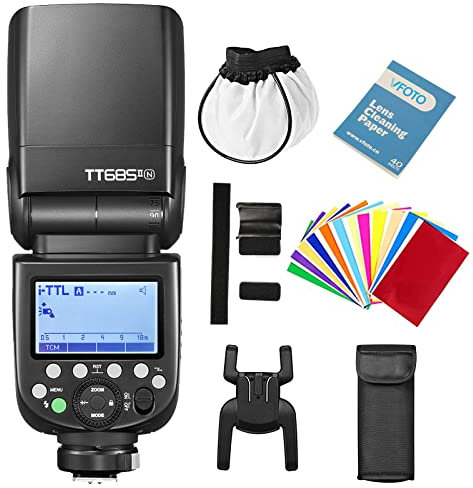 Godox TT685II-N TT685NII Speedlite TTL Kamera Blitzlicht 2.4G High-Speed Sync ​​1/8000s GN60 Kompatibel für Nikon D7100 D7000 D5200 D5100 D5000 D3200 Z6 Z7 (Godox TT6855 II-N)