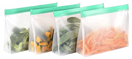 PARENCE Wiederverwendbare Lebensmittelbeutel, Transparent, Multi