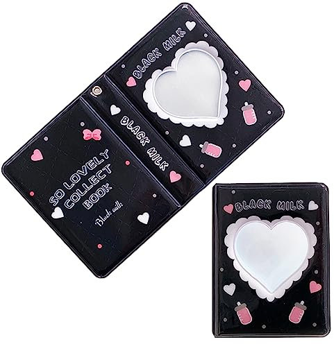 SURALIN 1 mini album fotografico, 40 tasche, porta carte, cuore d'amore, cavo, rilegatura per foto