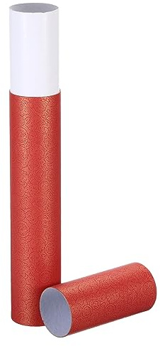 PATIKIL 2 Pouce x 15 Pouce Affiche Tube, Photo Stockage Tube Calligraphie Peinture Tubes Poste Tubes pour Papier Art dossier, Rouge