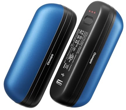 OCOOPA Scaldamani Ricaricabili 2 in 1, Scaldamani Elettrico Magnetico 5200mAh, Scaldamani Tascabili, 3 Livelli di Riscaldamento Fino a 52 ℃, Regali da Campeggio per la Pesca per Uomo, UT2s Mini