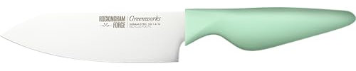 Rockingham Forge Greenworks Small Chef's Knife 15cm Blade, Green Recycled Plastic, German Stainless Steel, Dishwasher Safe