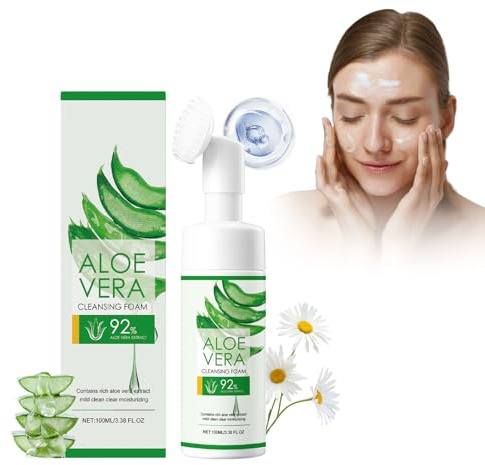 Aloe Vera Reinigungsschaum, 100 Ml Schäumender Gesichtsreiniger Gesichtsreinigungsschaum Intense Hydration Mit Bio-Aloe Vera, Porenreiniger & Reinigungsschaum Gesicht Mit Aloe Vera