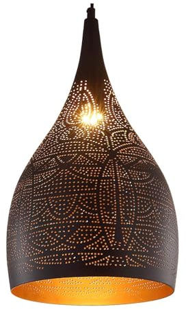Lampadario vintage in stile arabo poroso, lampada a sospensione industriale, lampadario turco marocchino con incisione, lampada a sospensione per isola cucina, ristorante, corridoio, foyer, lamp