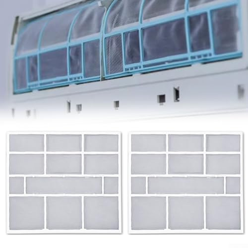 Paquete de 2 filtros de aire acondicionado, cubierta de plástico a prueba de polvo para colgar en unidades de CA de sistema dividido (28,2 x 26,5 cm)