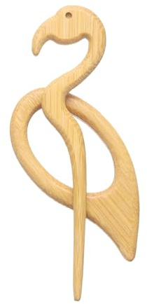 sourcing map Broche en bois en forme de grue - Épingles vintage pour pull - Broche en bois pour femme et fille