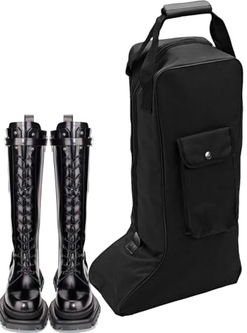 Stövelväskor för cowboystövlar – 600D Oxford tyg konstläder handtag 54 x | 19 x 31 cm | cowboystövlar bärbar bagageförvaring för resor dammsäker B- förvaring organiserare Tall Boöts skoskydd