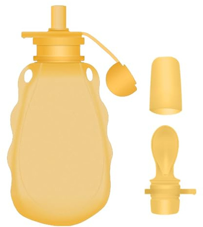 Muttermilchbeutel | 200ml Silikon Wiederverwendbar Auslaufsicher Stillzubehör - Silikon Lebensmittelbeutel | Zum Abpumpen Kühlen Füttern Unterwegs Krankenhaus Flugzeug Camping Einkaufen