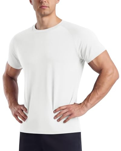 BOOJO Gym T Shirts Men UK for Running Short Sleeve Sports Tops Quick Dry | Moisture Wicking Workout Tshirts, Breathable Fit Mens Crew Neck Tee Shirt for Athletic Training and Football