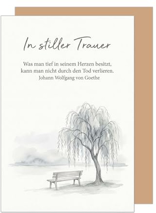 Edition Seidel Tarjeta de condolencia premium con sobre, tarjeta de condolencia, tarjeta plegable con texto en alemán In stiller Trauer Anteilnahme Mitgefühl Gedenken Trost Hoffnung Kraft (T1291