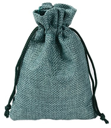 YFZYT 20 Piezas Bolsas de Lino de tamaño práctico Bolsas de cordón de Hesse Bolsa de Yute Bolsa de Regalo de Saco de Fiesta de Monedas Artes artesanales - 9 x 12 cm, Verde Oscuro