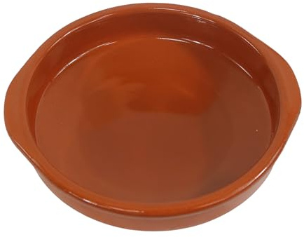 Fackelmann Traditionell lergryta, rustik keramisk gryta, lämplig för gas och elektrisk spis, mikrovågsugn och ugn, naturlig färg, 11 cm diameter, kant 2,5 cm, 1 st