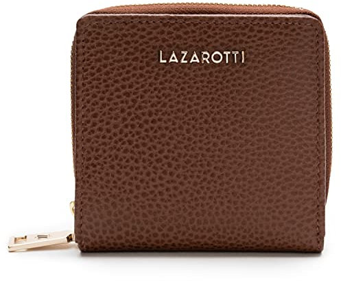Lazarotti Bologna kompakte Leder Geldbörse Damen | mit Druckknopf, Reißverschlussfach, 6 Kartenfächer, RFID-Schutz | 10 x 10 x 2,5 cm