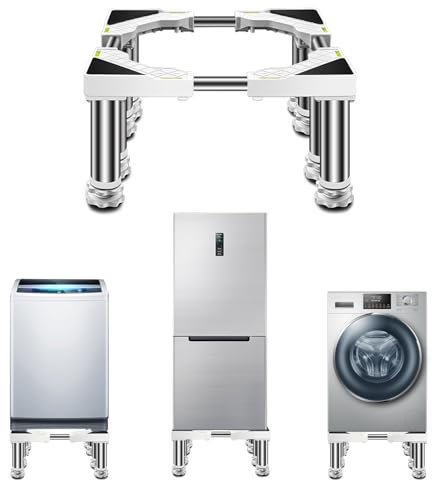 Multifunktionale Waschmaschinen-Untergestell 45-65cm verstellbare sockel für Podeste & Rahmen für Waschmaschine, Trockner, Kühlschrank und Gefrierschrank (Schwer)