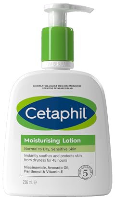 Cetaphil Moisturising Lotion, 236ml, Face & Body Moisturiser, For Normal To Dry Sensitive Skin, With Niacinamide