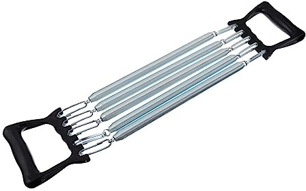 Kisangel 1pc Spring Chest Expander with 5 Springs Arm Muscle Strength Exercise Gym Stretch Rope Arm Trainer for Indoor Fitness Workout