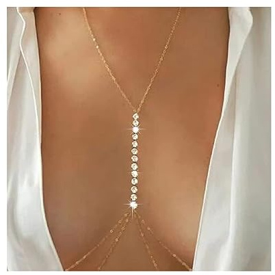Cubahop Sparkle kristall bröstkedja BH bikini kedja sele kroppskedja sommar strand nattklubb smycken justerbar för kvinnor och flickor